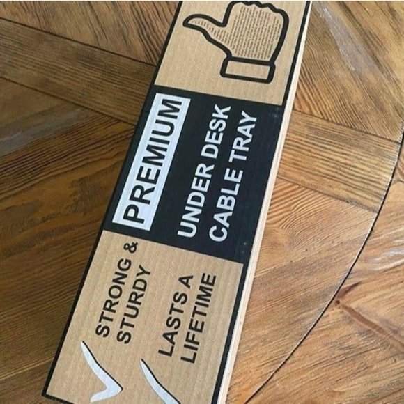 Set of 2 Under Desk Cable Tray New In Box - Picture 3 of 3
